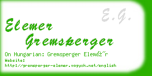 elemer gremsperger business card